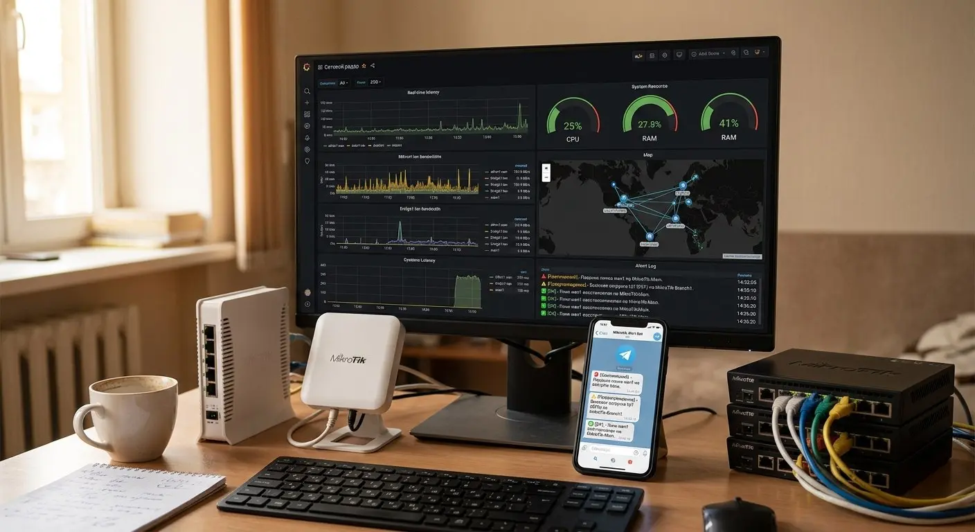 Настройка мониторинга и алертов в Telegram для Mikrotik