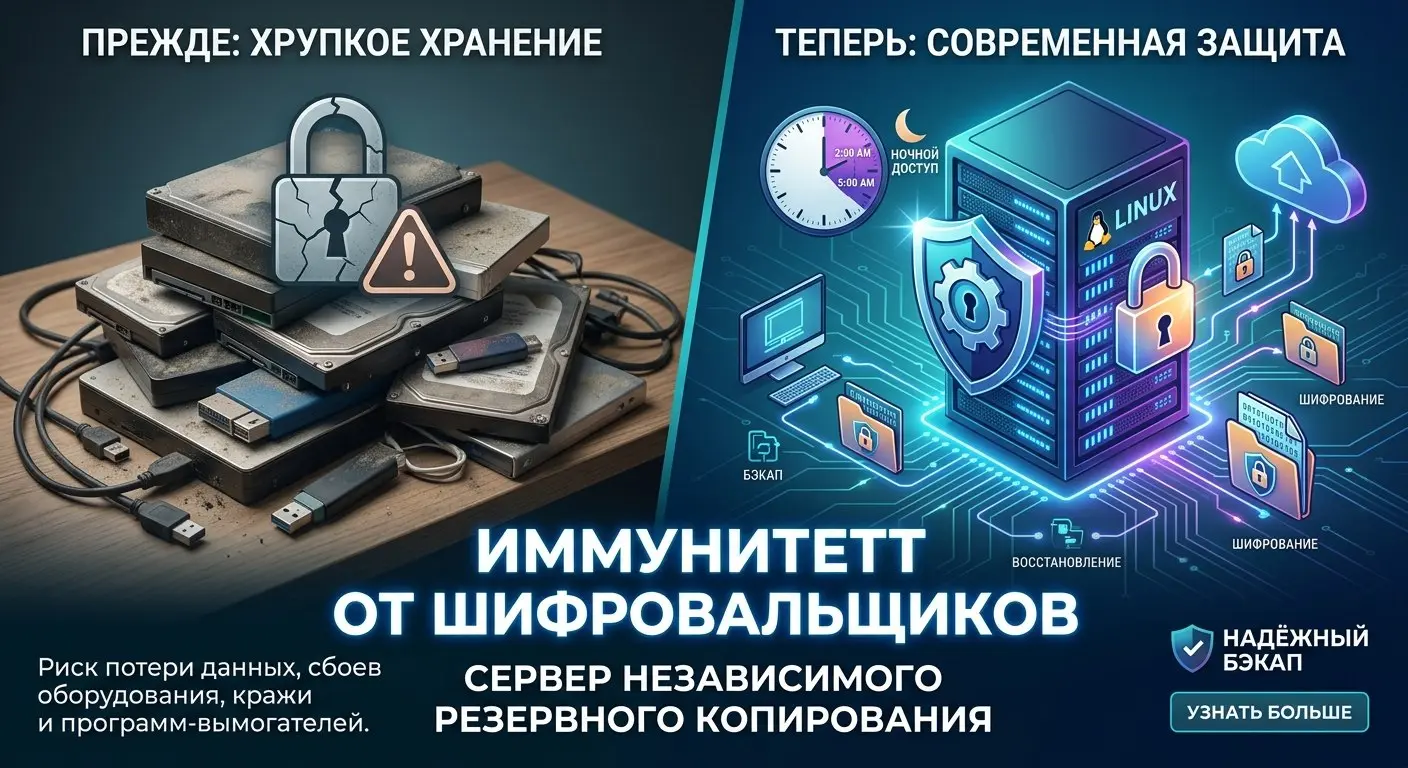 Настройка независимого сервера резервного копирования и защиты от шифровальщиков