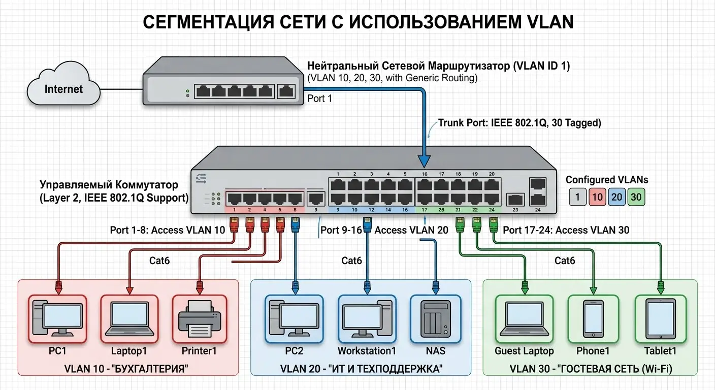 Сегментация сети VLAN на Mikrotik